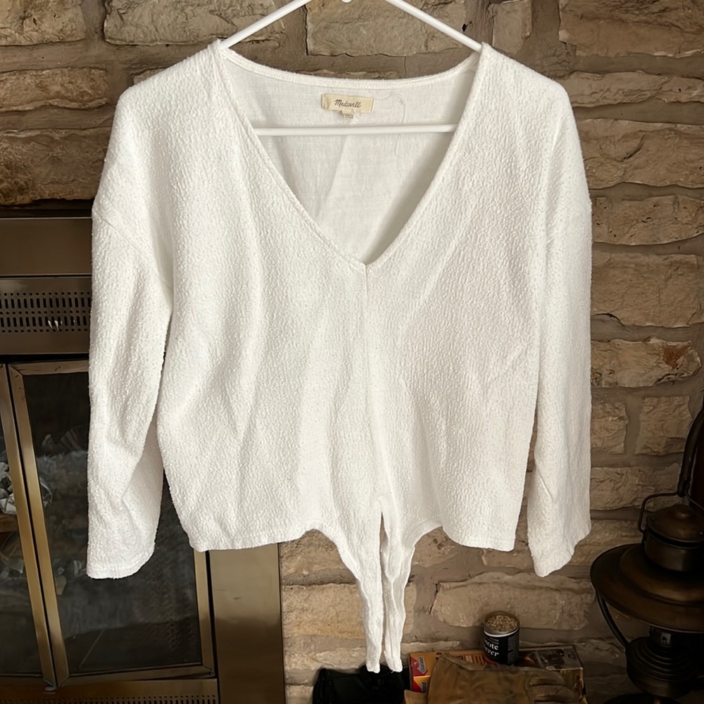 WHITE MADEWELL TIE FROBT TOP